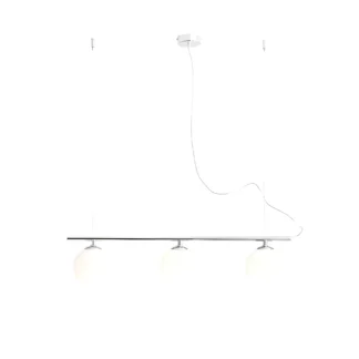 Wisząca lampa Beryl z trzema szklanymi kulami w srebrnym wykończeniu