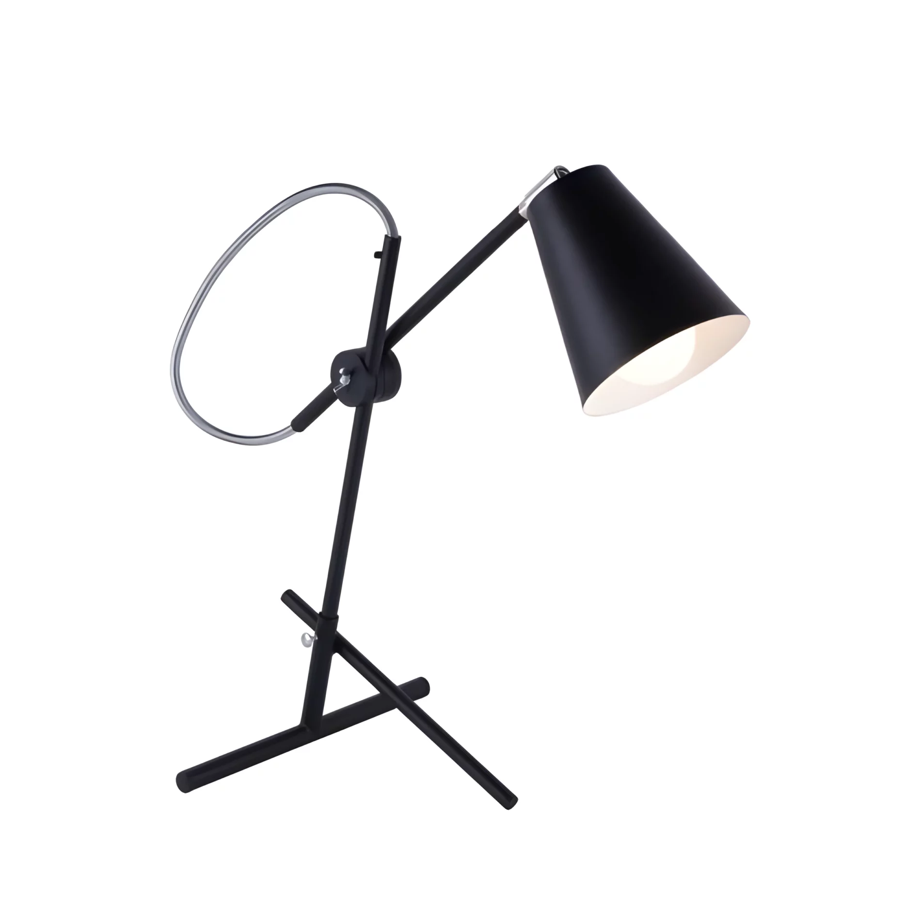 Czarna lampa biurkowa Arte z możliwością wygodnej regulacji