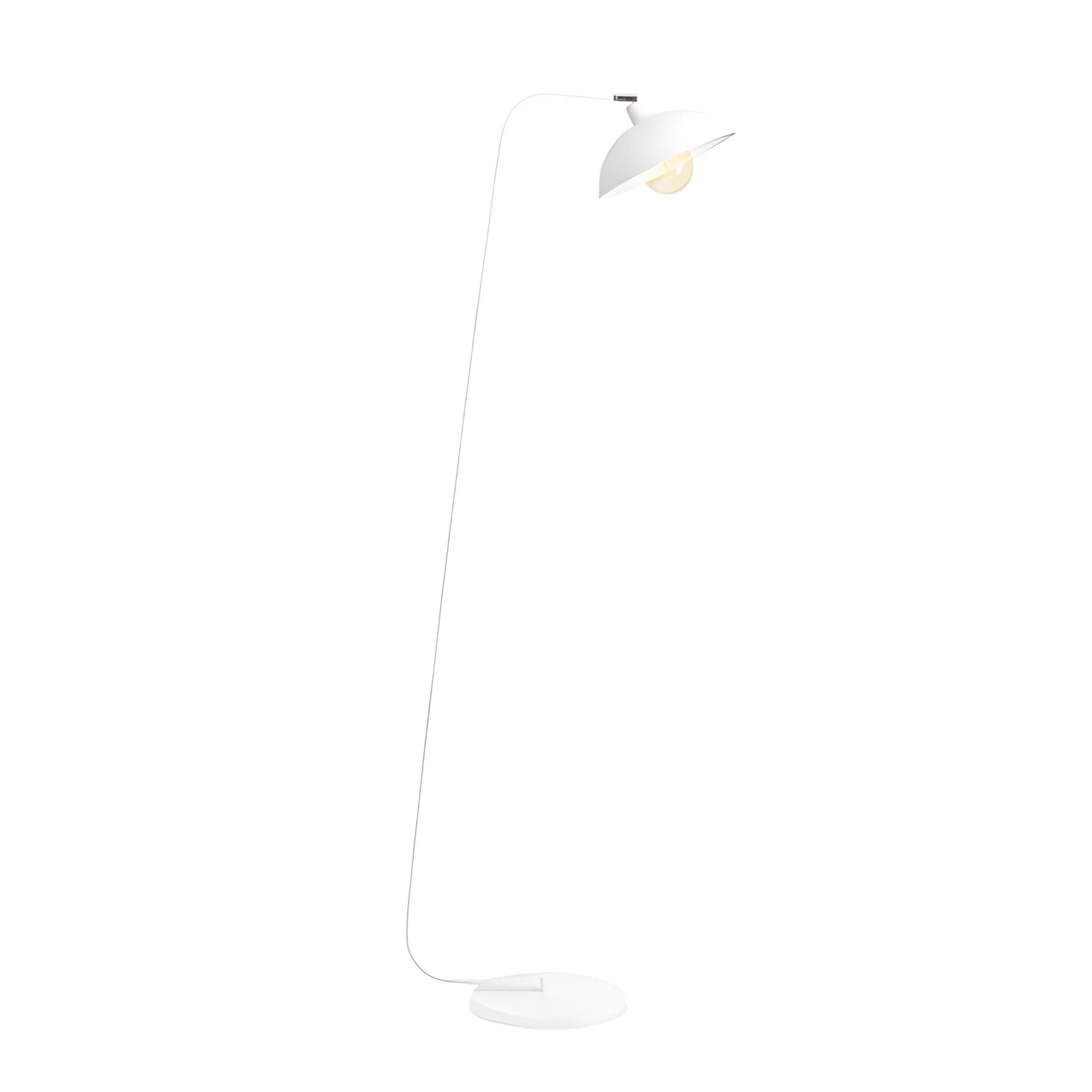 Biała stojąca lampa Espace z dużym kloszem