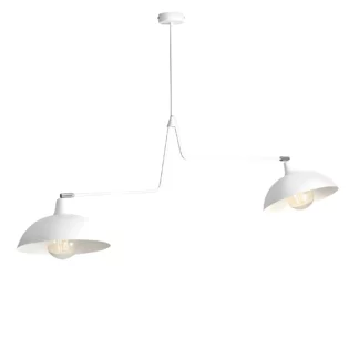 Podwójny biały żyrandol Espace z regulowanymi kloszami