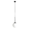 Wisząca lampa Bosso S w czarnym kolorze z mlecznym kloszem