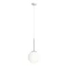 Wisząca lampa Bosso S w chromowanym wykończeniu z szklanym kloszem