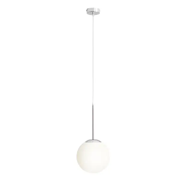 Wisząca lampa Bosso S w chromowanym wykończeniu z szklanym kloszem