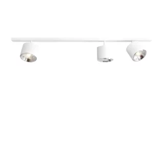 Biała lampa sufitowa Bot z trzema regulowanymi kloszami