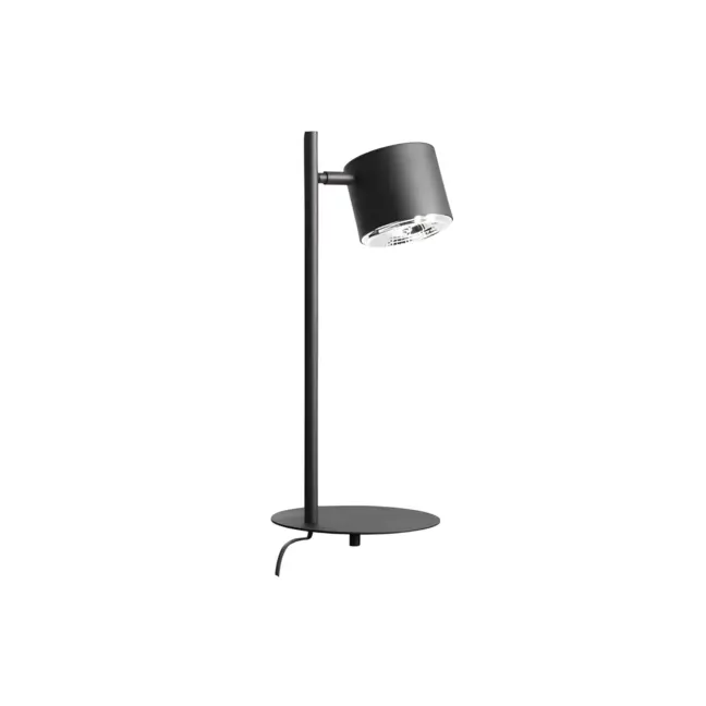 Czarna lampa biurkowa Bot z możliwością regulacji klosza