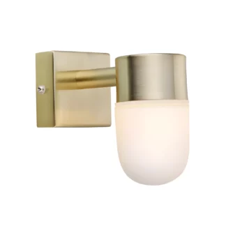 Złoty kinkiet Menton przeznaczony do łazienki, o klasie ochrony IP44