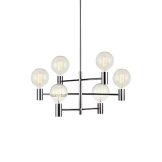 Metalowy żyrandol Capital w kolorze srebrnym