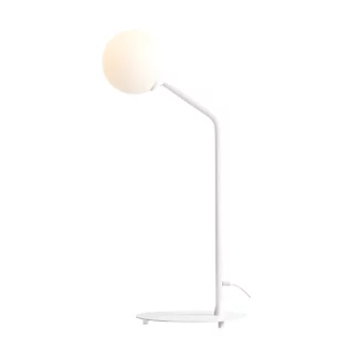 Biała lampa biurkowa Pure z szklanym kloszem