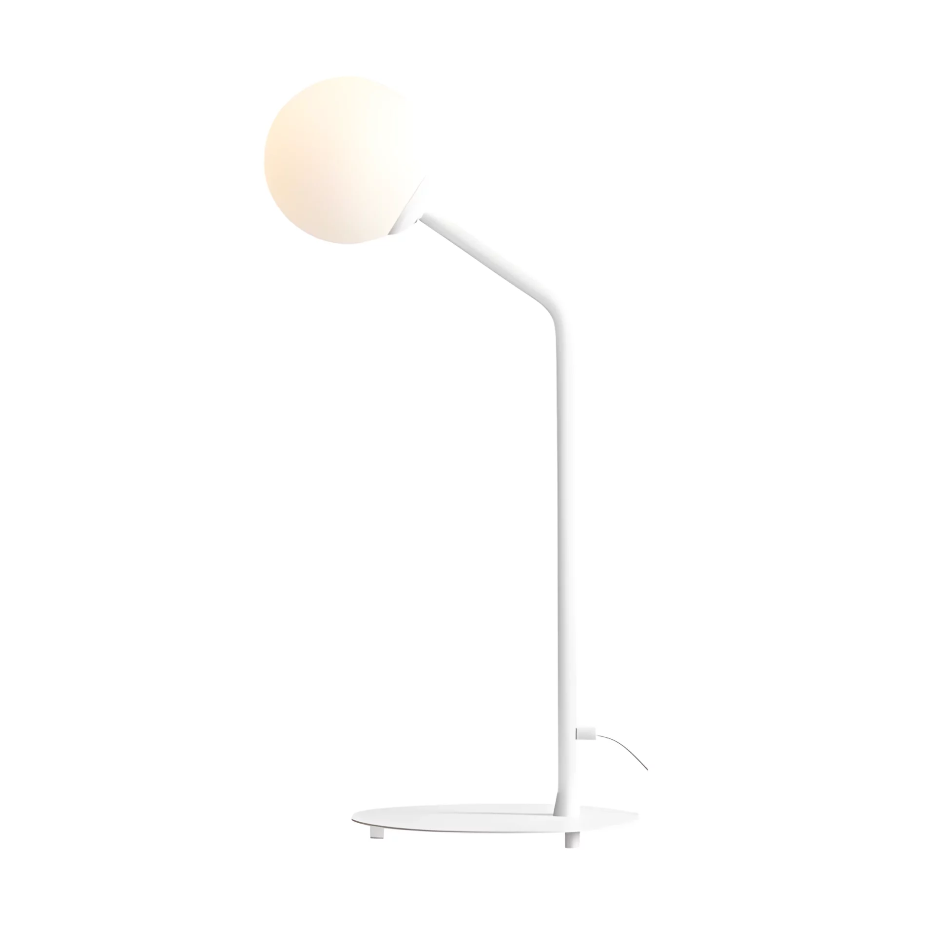 Biała lampa biurkowa Pure z szklanym kloszem