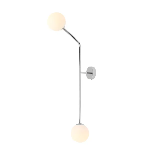 Kinkiet lub lampa sufitowa Pure Vertical w chromowanym wykończeniu z szklanymi kulami