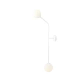 Biały kinkiet lub lampa sufitowa Pure Vertical z dwoma szklanymi kloszami