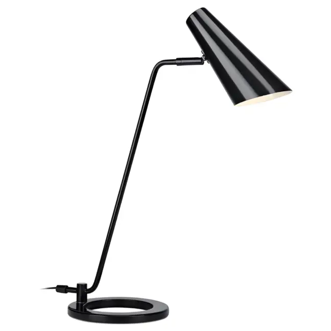 Czarna lampa stołowa Cal z możliwością regulacji klosza