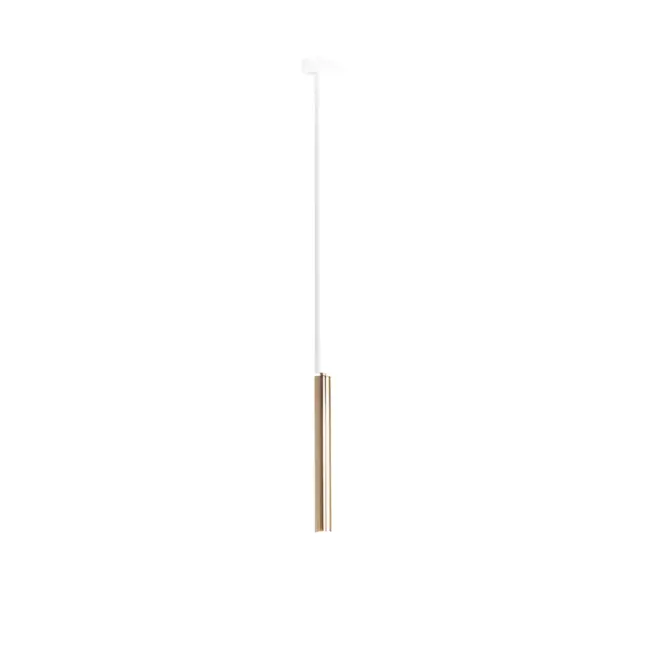 Nowoczesna lampa wisząca Stick M w eleganckim połączeniu bieli i złota