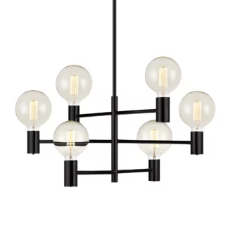 Industrialny czarny żyrandol Capital