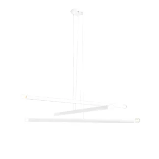 Biała, wisząca lampa Tubo 6 o minimalistycznym designie