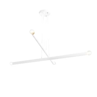 Nowoczesna wisząca lampa Tubo 4 w białym kolorze