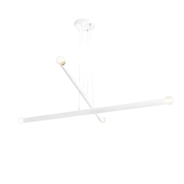 Nowoczesna wisząca lampa Tubo 4 w białym kolorze