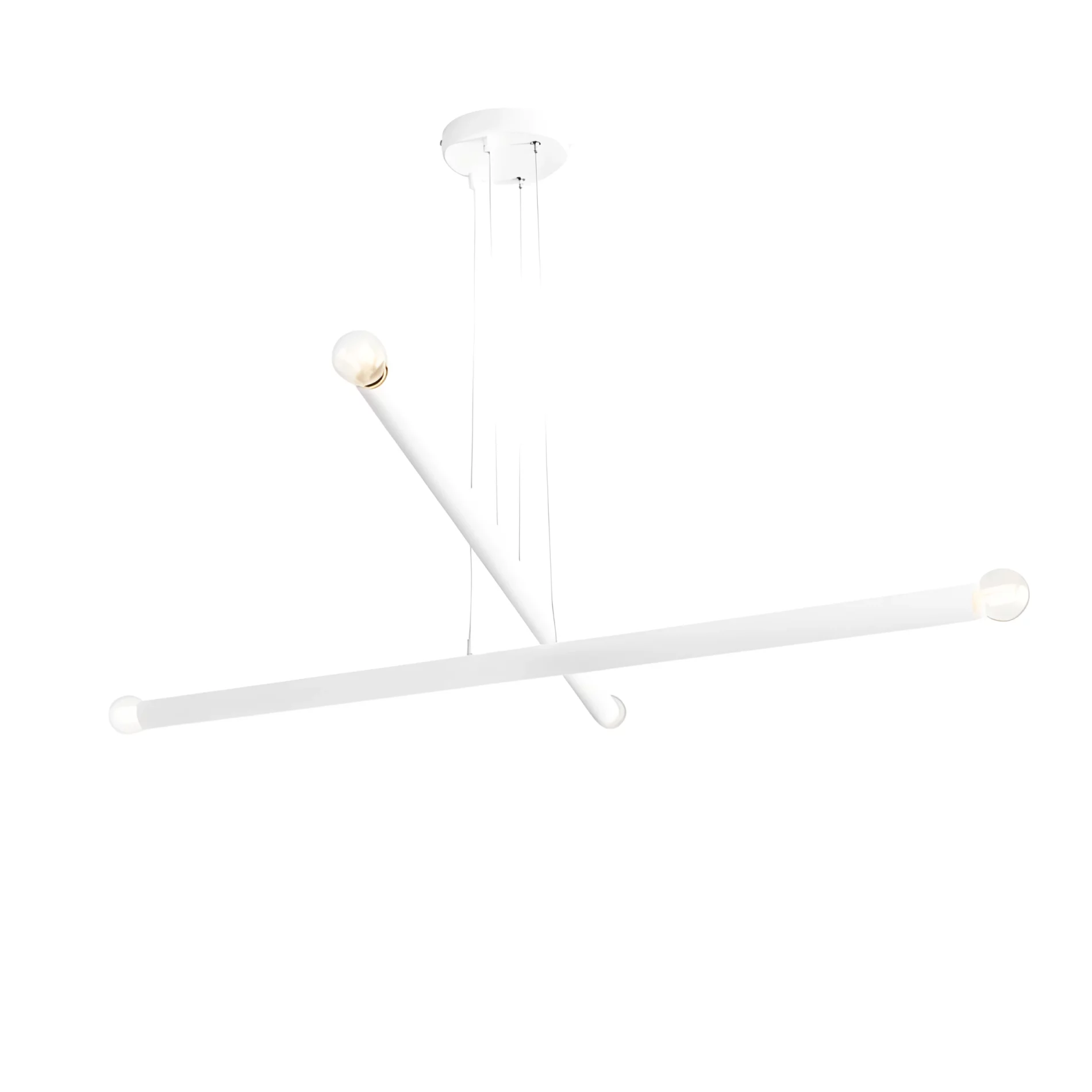 Nowoczesna wisząca lampa Tubo 4 w białym kolorze