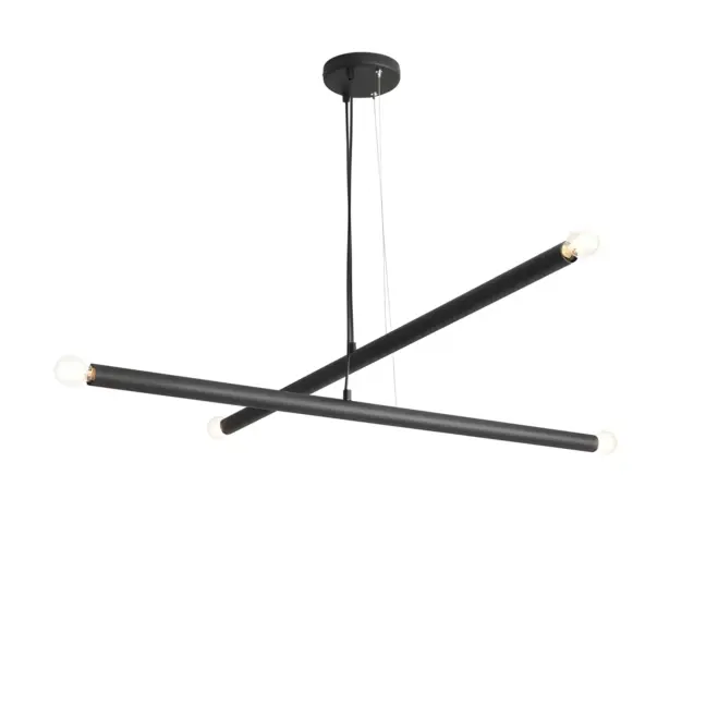 Czarna lampa wisząca Tubo 4 z możliwością wymiany żarówek