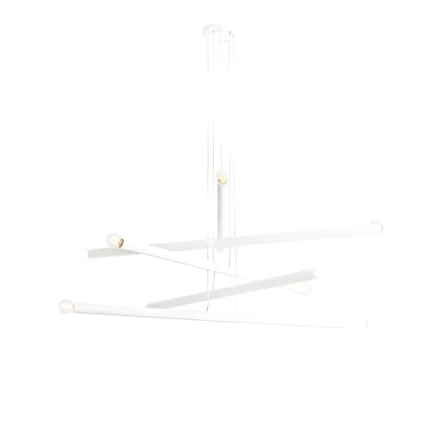 Biała lampa wisząca Tubo 10 w dużym rozmiarze
