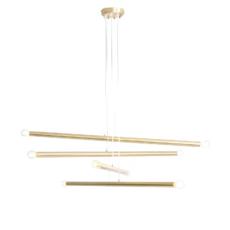 Stylowa wisząca lampa Tubo 8 w mosiężnym wykończeniu