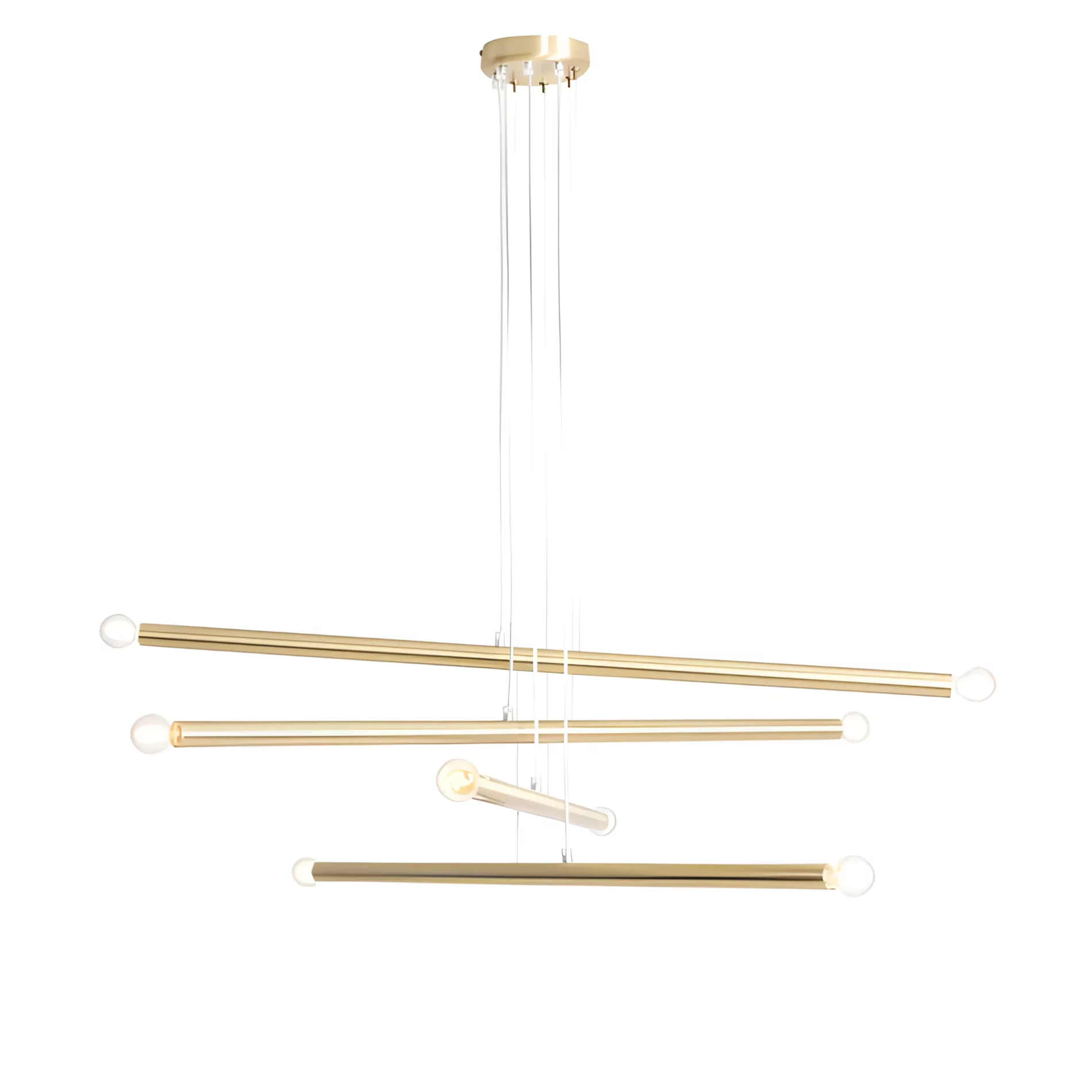 Stylowa wisząca lampa Tubo 8 w mosiężnym wykończeniu