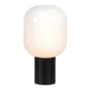 Czarna stołowa lampa Brooklyn z mlecznym kloszem