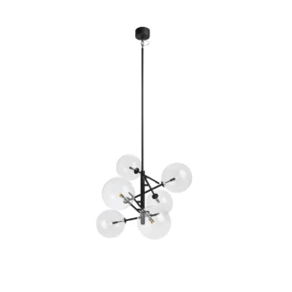 Wisząca lampa Andrew w czarnym kolorze z szklanymi kloszami