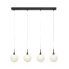 Wisząca lampa Quattro XL z czarnymi szklanymi kulami