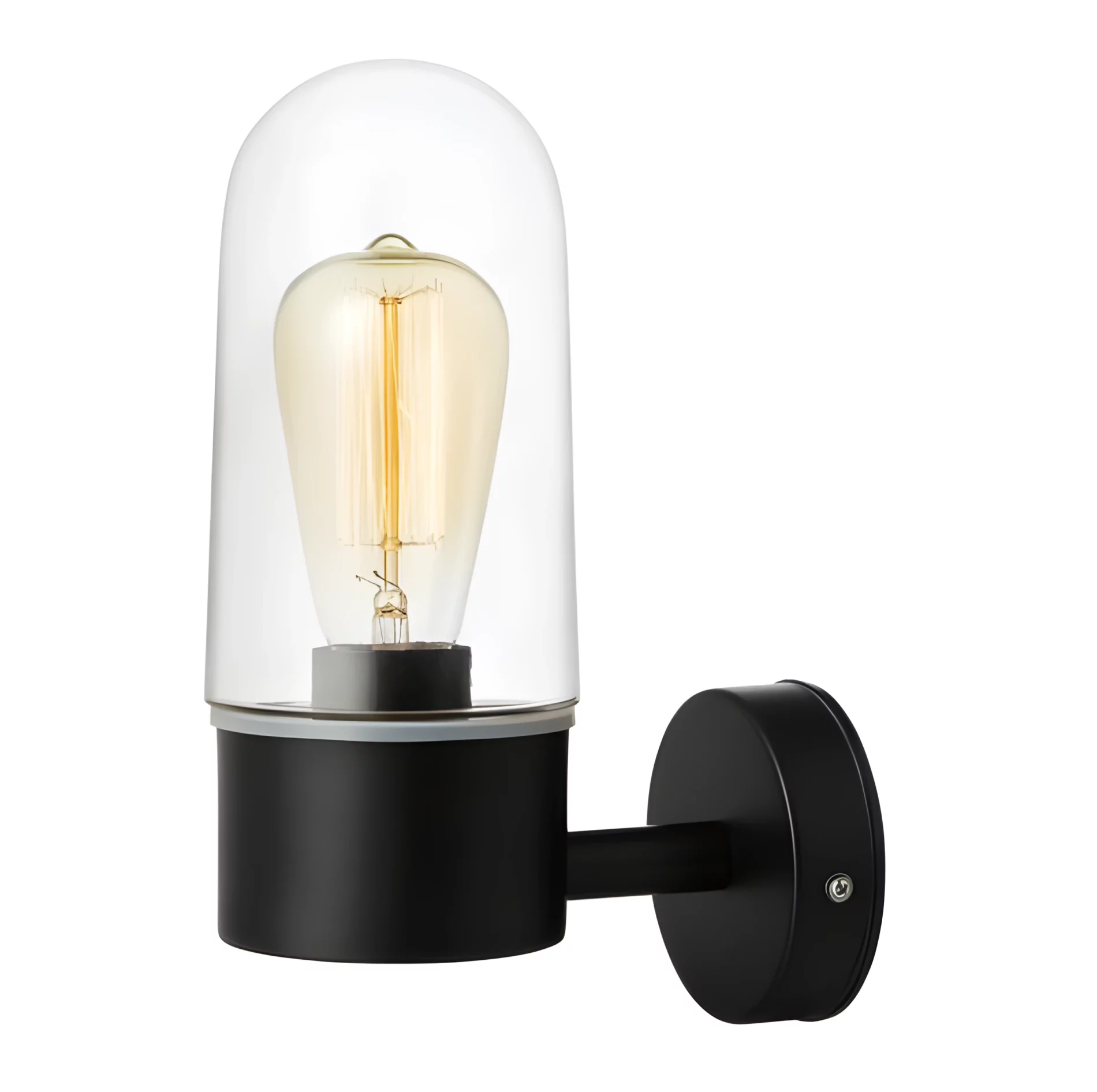 Czarny kinkiet Zen z transparentnym kloszem i klasą szczelności IP44