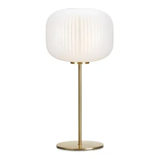 Stylowa złota lampa stołowa Sober z szklanym kloszem