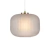 Złota, wisząca lampa Sober z dymionego szkła