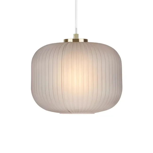 Złota, wisząca lampa Sober z dymionego szkła