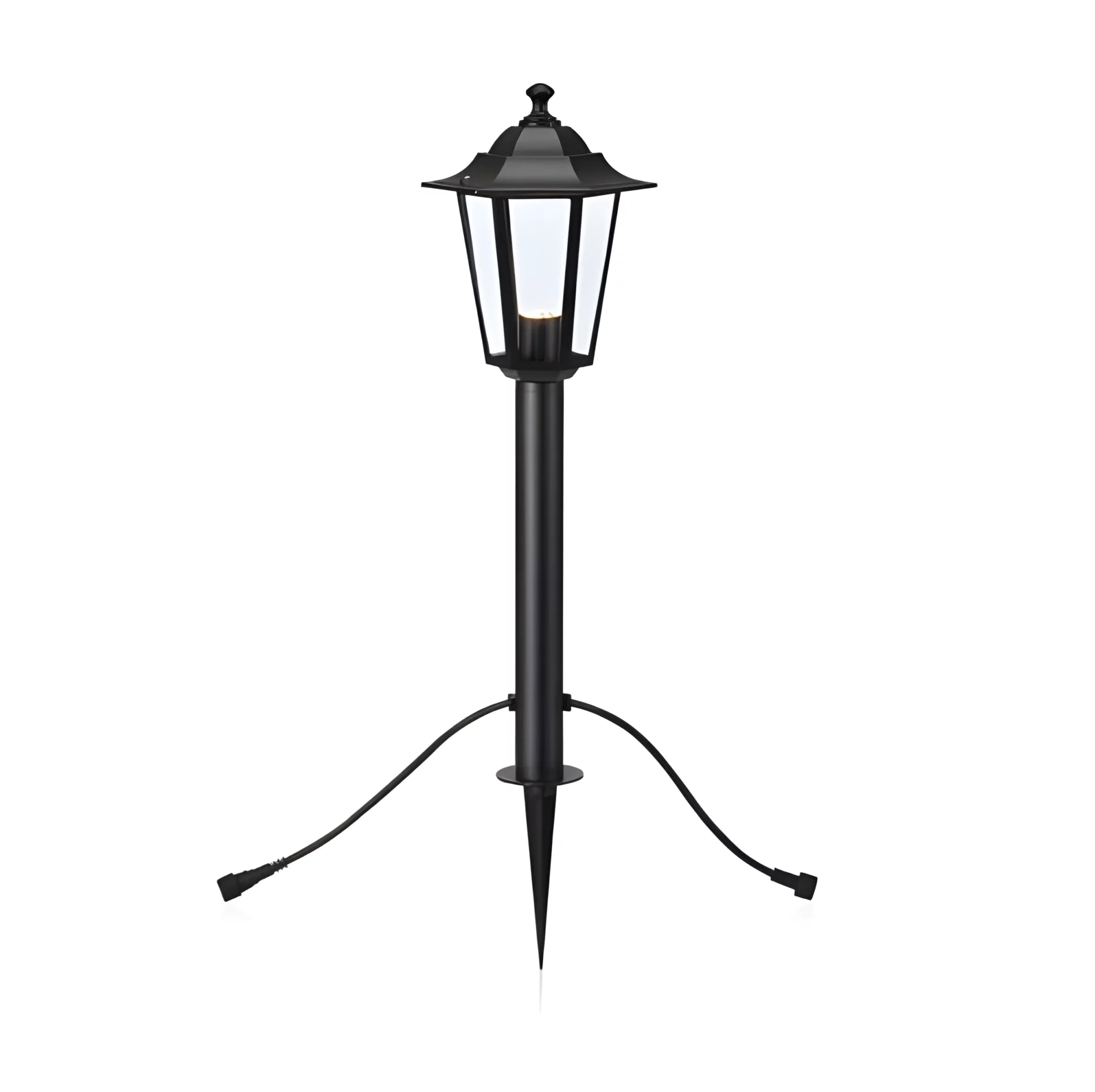 Czarny słupek ogrodowy LED Garden 24 o klasycznym designie