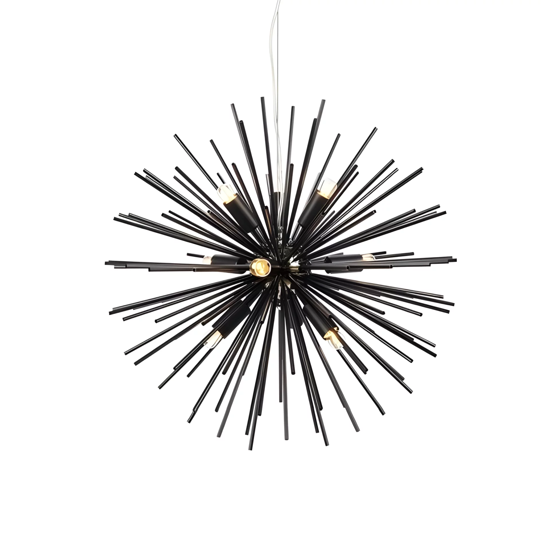 Nowoczesna czarna lampa wisząca Soleil z 9 oprawkami E14