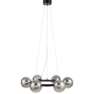 Nowoczesny żyrandol Circle z dymionymi kloszami