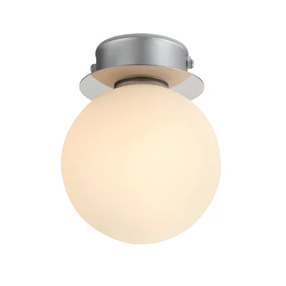 Lampa sufitowa lub kinkiet Mini z srebrną podstawą i klasą szczelności IP44
