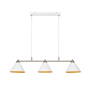 Wisząca lampa Klint w białym kolorze z kloszami w kształcie stożków