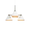 Biała wisząca lampa Klint z czterema kloszami i srebrnymi detalami