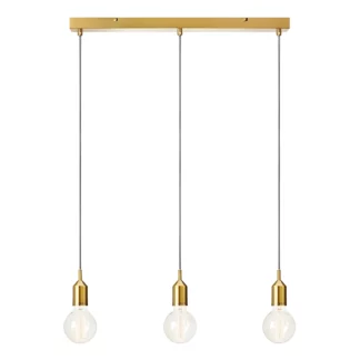 Podłużna wisząca lampa Bronx ze złotymi oprawkami