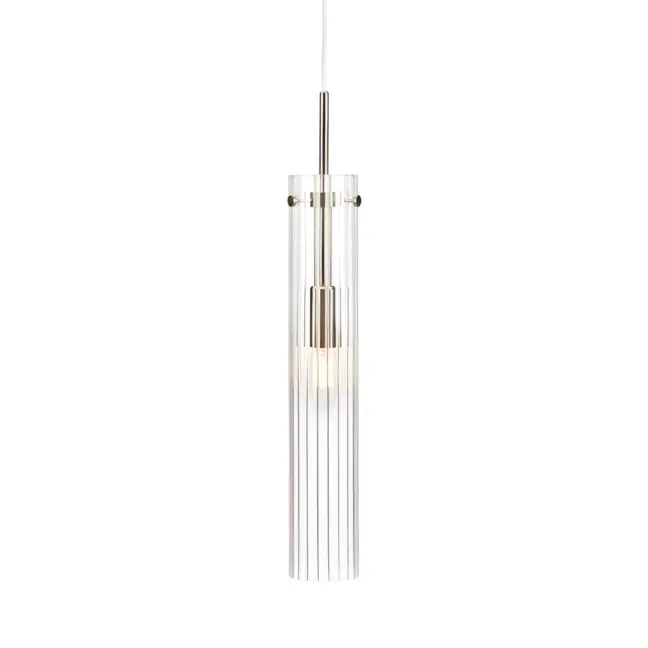 Lampa wisząca Tubo z szklanym kloszem i włącznikiem na przewodzie