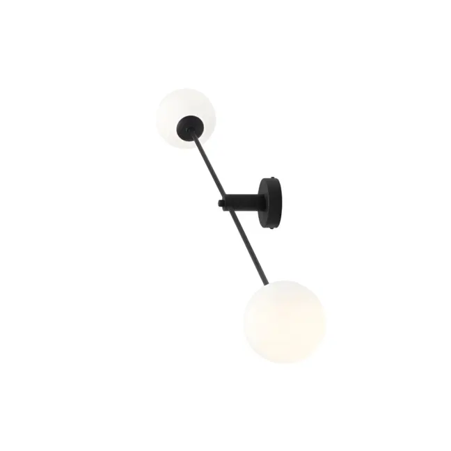Czarna lampa sufitowa lub kinkiet Ohio z szklanymi kloszami
