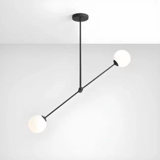 Wisząca lampa Ohio 2 ze szklanymi kloszami