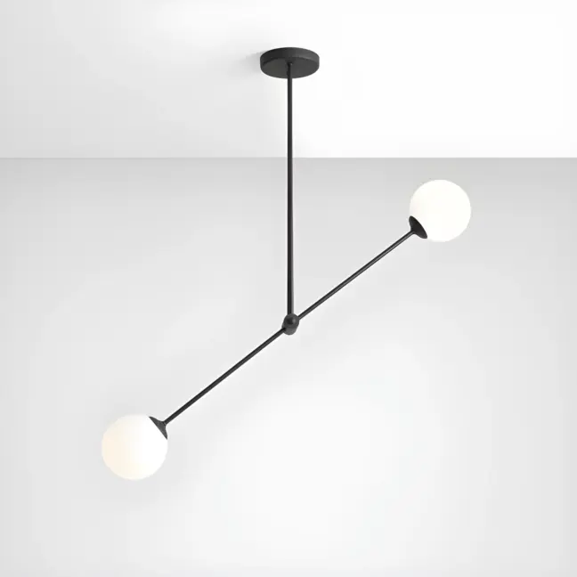 Wisząca lampa Ohio 2 ze szklanymi kloszami