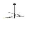 Czarna wisząca lampa Homme z sześcioma szklanymi kloszami