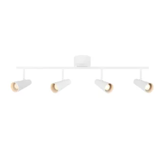 Biała lampa sufitowa Crest z czterema regulowanymi reflektorami