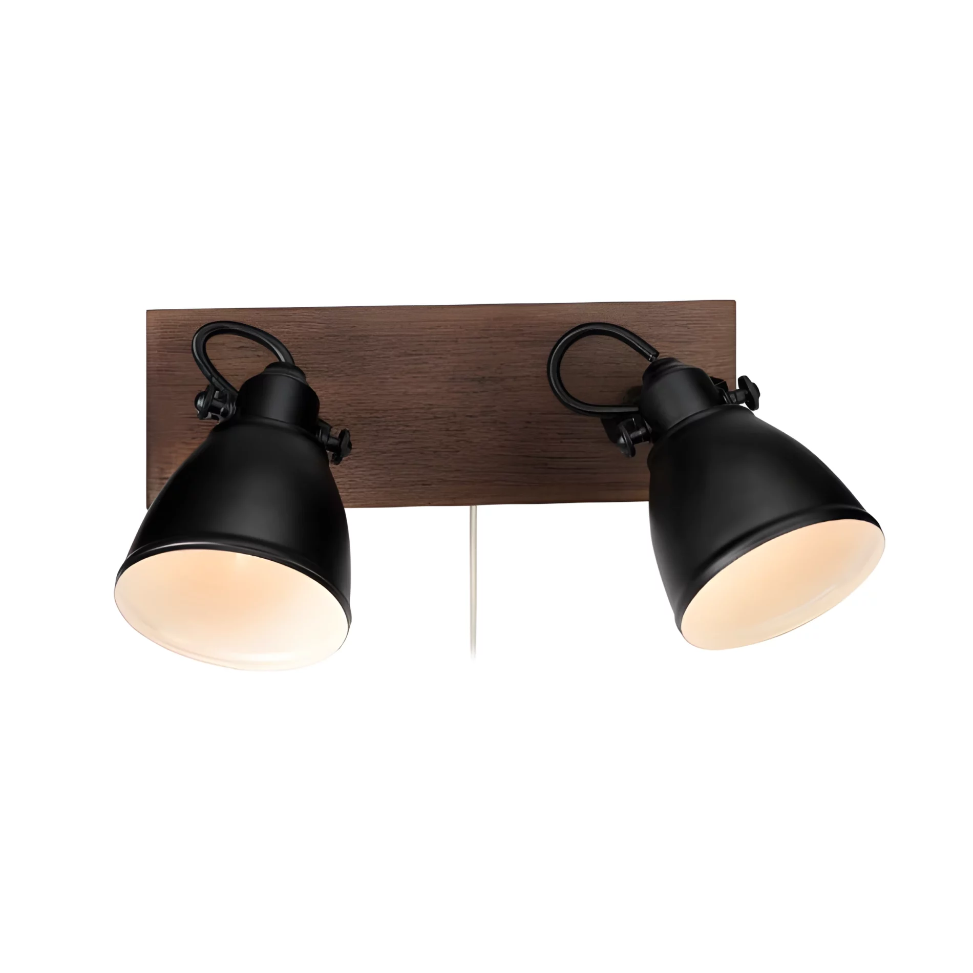 Podwójny kinkiet Native z regulowanymi kloszami w kolorze czarnym