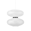 Wisząca lampa Dual w białym kolorze – wykonana z papieru w formie lampionu