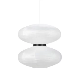 Wisząca lampa Dual w białym kolorze – wykonana z papieru w formie lampionu