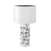 Biała stołowa lampa Family z motywem twarzy